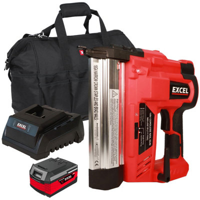 Excel Tools Excel 18V Second Fix Nailer With 1X 4.0Ah BatteryCharger & Bag Ideal For FinishingCarpentry & Diy Jobs from B&Q