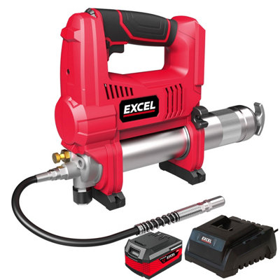 Excel Tools Excel 18V Grease Gun With 1 X 4.0Ah Battery & Charger Heavy Duty Lithium Greasing Tool For Automotive & Machinery from B&Q
