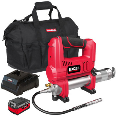 Excel Tools Excel 18V Grease Gun With 1 X 4.0Ah BatteryCharger & Carry Bag Heavy Duty Lithium Tool For Automotive & Machinery from B&Q