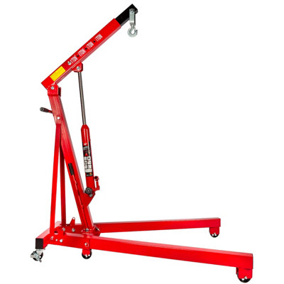 1-Ton Hydraulic Engine Crane Big Red Torin Heavy Duty Folding Car Hoist With 160 To 2040mm Lift Range For Garage & Workshop