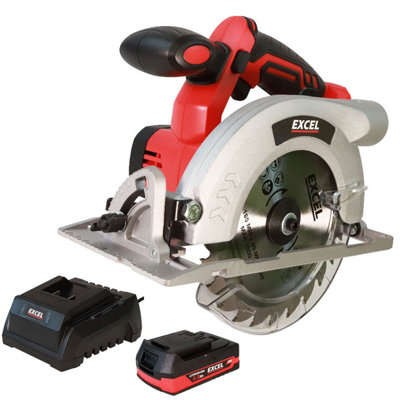Excel Tools Excel 18V Cordless Circular Saw 165mm Circular Saw Includes 1X 2.0Ah BatteryFast ChargerIdeal For Wood Cutting from B&Q