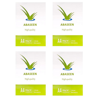 Abaseen 4 Ream 2000 Sheets A4 Printer Paper80Gsm Premium White Copy Paper (210X297mm) from B&Q