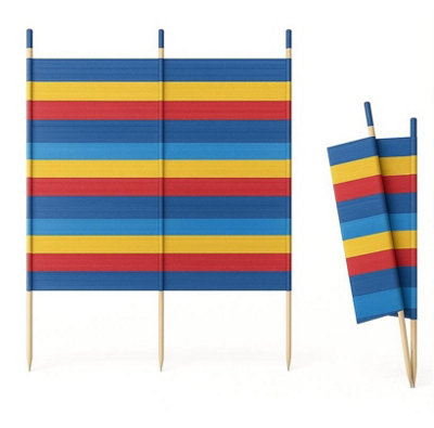 B&Q -  Blue 4 Pole WindbreakerExtra Tall Windbreaker For CampingCaravanFestival And Beach 4Ft X 7Ft