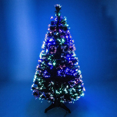 Abaseen 4Ft Green Fibre Optic Artificial Christmas TreeXmas Tree With Color Changing Multicolor Fibre Optic For Indoor Decor from B&Q