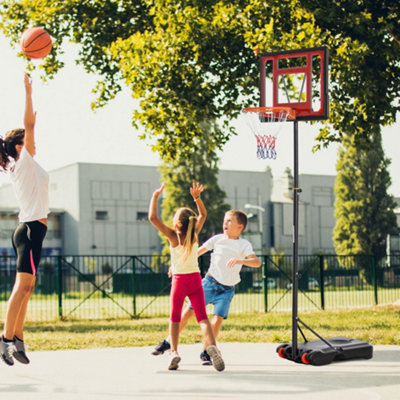 Homcom Basketball Stand 160-210Cm Adjustable Height Sturdy Hoop W/ Wheels Base from B&Q