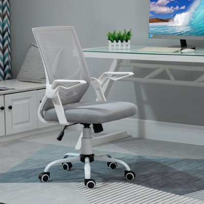 Vinsetto Mesh Swivel Office Chair Task Computer Chair W/ Lumbar SupportGrey from B&Q