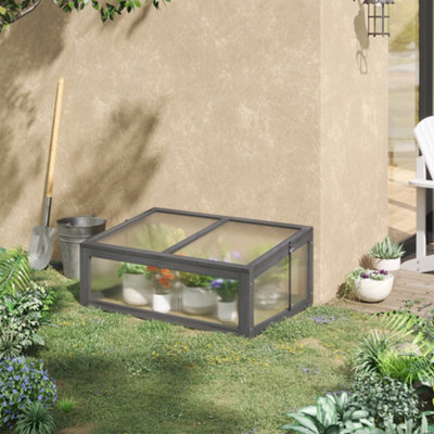 Outsunny Square Wooden Outdoor Greenhouse For Plants Pc Board 100 X 65 X 40Cm from B&Q