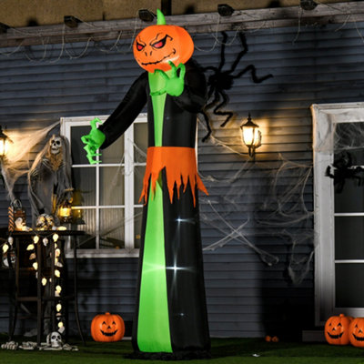 Homcom Unisex Multicolored 9Ft Inflatable Halloween Pumpkin Ghost With Led - Image 13