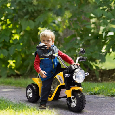 B&Q -  Kids 6V Electric Motorcycle Ride-On Toy Battery 1836 Months Yellow