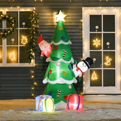 Homcom Unisex Green Christmas Inflatable Tree Led Lighted For Indoor Outdoor In 7Ft - Image 9