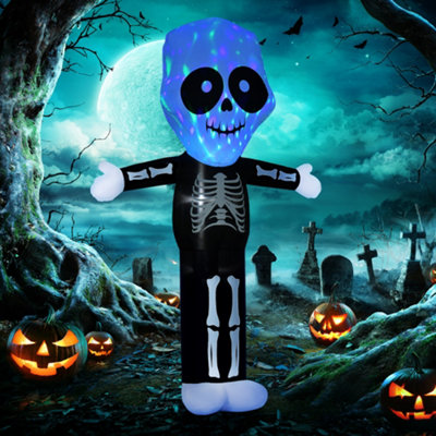 Homcom Light Halloween Inflatable Skeleton Ghost Decoration Ed Indoor Outdoor 3M