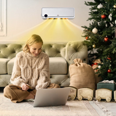 B&Q -  1000W/2000W Wall Downflow Heater Adjustable Temperature W/ Timer