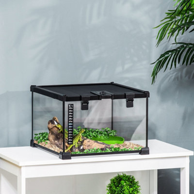 Pawhut Glass Reptile Terrarium Habitats For LizardsFrogsSnake 30 X 30 X 20Cm from B&Q