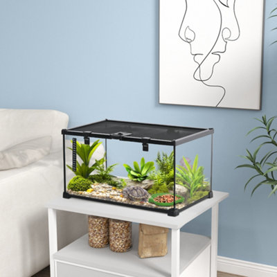 Pawhut Glass Reptile Terrarium Habitats For Lizards, Frogs, Snake 50 X 30 X 25Cm