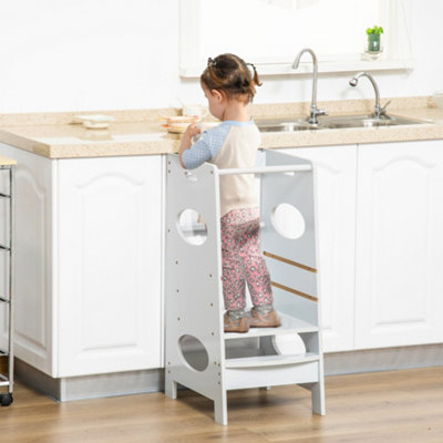 Homcom Kids Step Stool Toddler Kitchen Stool W/ Adjustable Standing Platform from B&Q