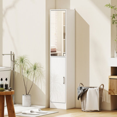 Kleankin Tall Mirrored Bathroom Cabinet With Adjustable Shelf White from B&Q