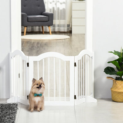 B&Q -  Freestanding Pet Gate Safety Barrier 3 Pannel W/ Support Feet White