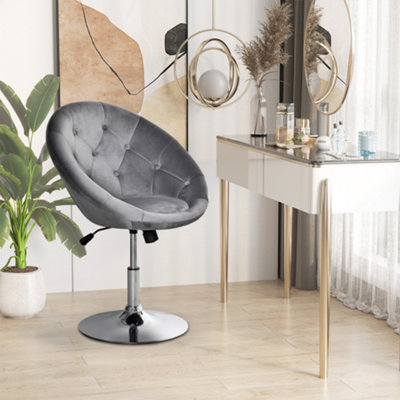 Homcom Swivel Dining Height Bar Stool Adjustable Armless Tub Chair Grey from B&Q