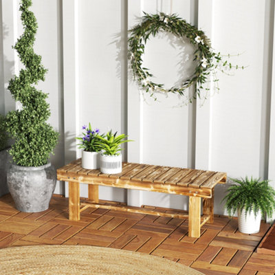 Outsunny Outdoor Garden Bench Patio Loveseat Fir Wood 2 Person 1.1M