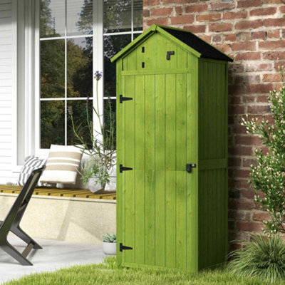 Outsunny Wooden Garden Storage Shed Tool Storage Box, 77 X 54 X 179 Cm, Green-35598 