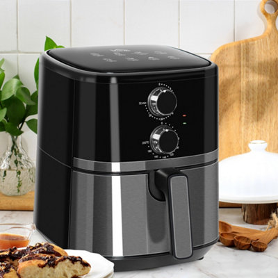 Homcom Air Fryer 1500W Air Fryers Oven With Rapid Air Circulation Timer 4.5L