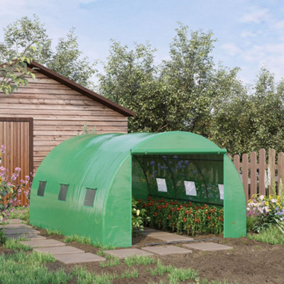 Outsunny Tunnel Greenhouse W/ Pe CoverOutdoor Plant House W/ Door & Window from B&Q