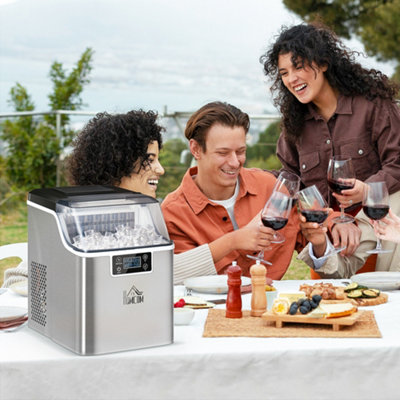 Homcom Ice Maker Machine Counter Top Ice Cube Maker For Home 20Kg In 24 Hrs