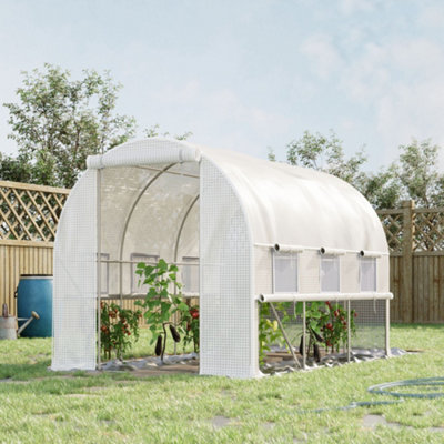 B&Q -  3 X 2 X 2M Polytunnel Green House W/ Uv-Resistant Pe CoverWhite