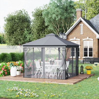 Outsunny Gazebo Party Tent Canopy Sun Shade For Patio Garden 3X3(M) from B&Q
