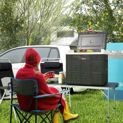 Outsunny 50L Car Refrigerator 12V Portable Freezer For CampingGrey from B&Q
