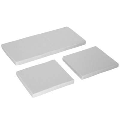 Outsunny 3Pcs Rattan Garden Seat Cushions Pads For Patio Furniture, Grey - Image 4