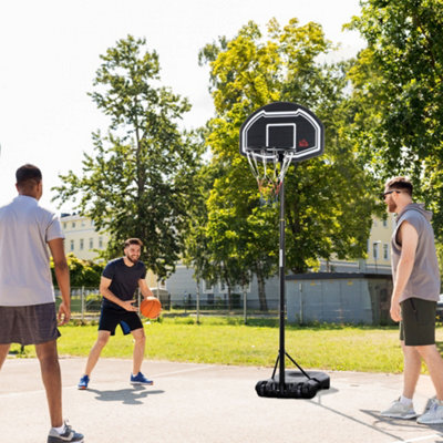 HOMCOM Adjustable Basketball Hoop Stand 160-210cm Black Steel - Image 5