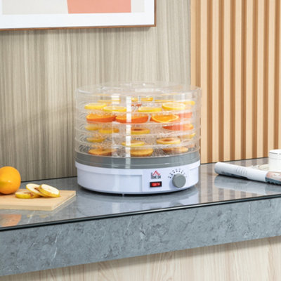 HOMCOM 5-Tier Food Dehydrator - White - 35-70? Adjustable Temperature - 360° Air Circulation - 245W Power - Image 9