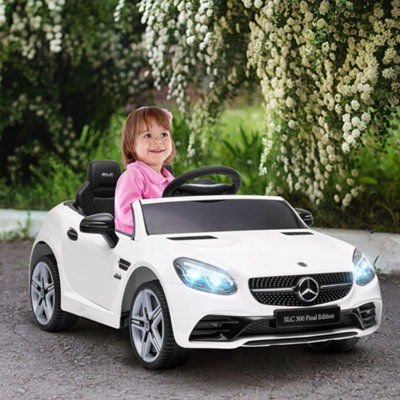 Bobobiy White Benz Slc 300 Licensed 12V Kids Electric Ride On, With Music, Remote Control, Led Headlights, Horn, - Image 5