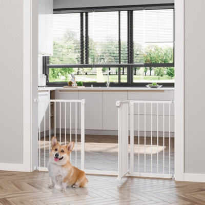 Pawhut Adjustable Safety Gate W/ 3 Extensions And Four Adjustable ScrewsWhite