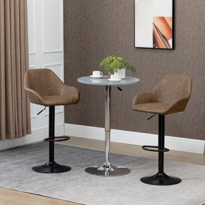 Adjustable Bar Stools Set of 2 Swivel Barstools with Footrest and Backrest - Image 5