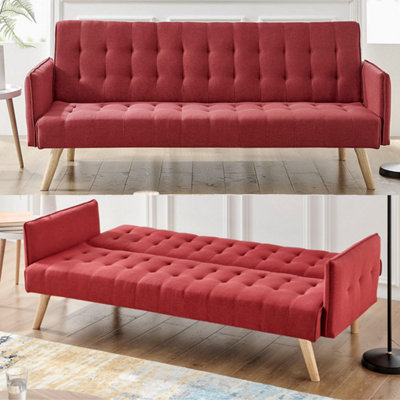 B&Q -  Mario Sofa Bed Double Click Clack 3 SeaterRed