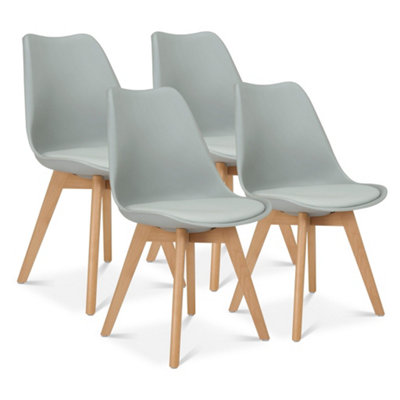 Bravich Rocco Tulip Dining ChairSilverSet Of 4 from B&Q