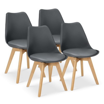 Bravich Rocco Tulip Dining ChairGreySet Of 4 from B&Q