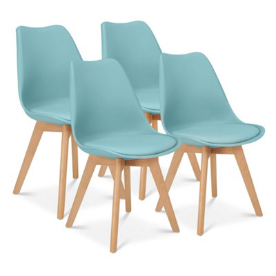 Bravich Rocco Tulip Dining ChairDuck Egg BlueSet Of 4 from B&Q
