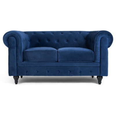 Bravich 2 Seater Chesterfield Sofa - Velvet Blue