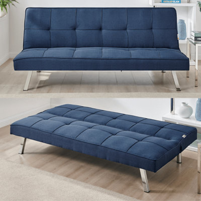 Bravich Britney Click Clack 3 Seater Sofa BedBlue from B&Q
