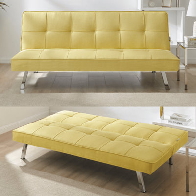 Bravich Britney Click Clack 3 Seater Sofa BedYellow from B&Q