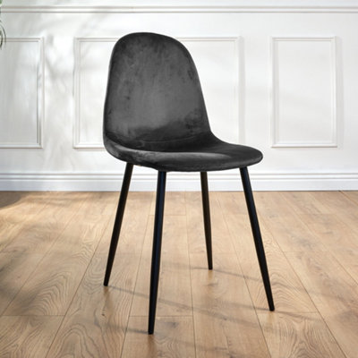 Bravich Ron Dining ChairVelvet Grey from B&Q