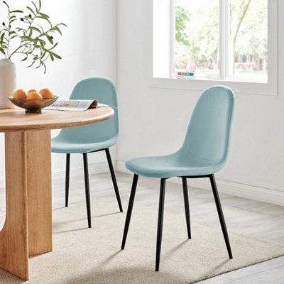Bravich Ron Velvet Dining ChairBlue from B&Q