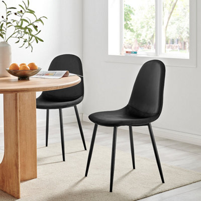 Bravich Ron Velvet Dining ChairBlack from B&Q