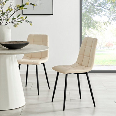 Bravich Velvet Embossed Dining ChairIvory from B&Q