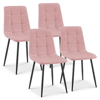Bravich Zurich Pink Velvet Embossed Dining Chair For Modern Elegance  Set Of 4 from B&Q