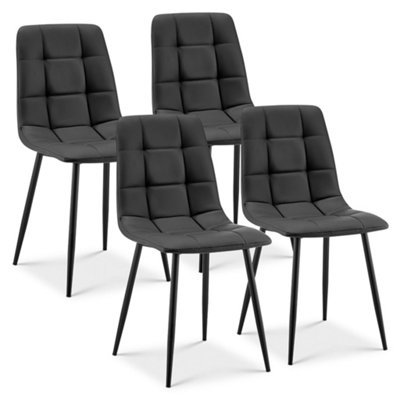 Bravich Zurich Grey Faux Leather Dining Chair With Modern Design And ComfortSet Of 4 from B&Q