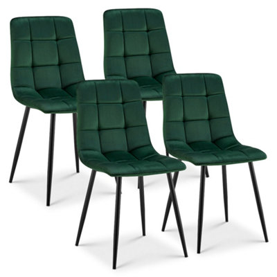 Bravich Zurich Velvet Embossed Dining ChairEmerald Green from B&Q